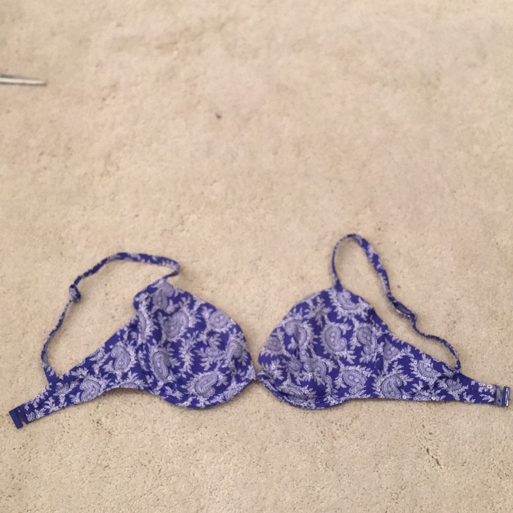 Blue underwire Bikini top